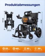 HOMYKING Elektrorollstuhl faltbar & leicht, bis 25 km Reichweite, für Senioren & Erwachsene - Image 6