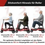 MediHoist Elektromobil klappbar, 17 kg, Doppelakku (2×10,4Ah/24V), bis 40 km, 8 km/h, Rot, YL-985S - Image 2