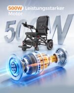 HomyKing Elektrischer Rollstuhl, faltbar & leicht, 250W, 25 km, 15Ah Lithium - Image 9
