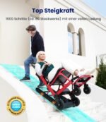 VOCIC AY04 Elektrischer Treppensteiger‑Rollstuhl faltbar, Gummikette, bis 220 kg, LED‑Licht, Treppenhilfe/Rettungstrage, Rot - Image 9