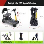 MediHoist Elektromobil (Seniorenmobil) klappbar, Doppelakku, 40 km, 17 kg, Schwarz, YL-985S - Image 9