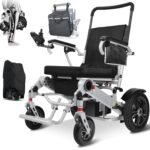 Tripaide Elektrorollstuhl teilbar & faltbar, 13 kg, bis 48 km, 2 Akkus, Sitzbreite 52 cm, bis 150 kg, LED‑Leuchte, inkl. Abdeckung