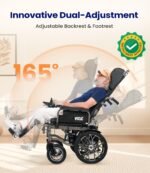 VOCIC V57 Elektrorollstuhl faltbar & leicht, Rückenlehne 165° verstellbar/abnehmbar, 500W, 24V/20Ah, bis 30 km, bis 150 kg, Mondlichtgrau - Image 8