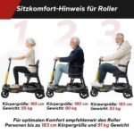 MediHoist Elektromobil (Seniorenmobil) klappbar, Doppelakku, 40 km, 17 kg, Schwarz, YL-985S - Image 2