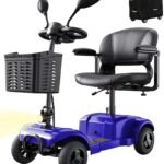 VOCIC Elektromobil Senioren D42, 4‑Rad klappbar, 250W, 20 km Reichweite, bis 136 kg, pannensichere Reifen, inkl. Abdeckplane, Blau