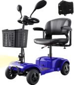 VOCIC Elektromobil Senioren D42, 4‑Rad klappbar, 250W, 20 km Reichweite, bis 136 kg, pannensichere Reifen, inkl. Abdeckplane, Blau