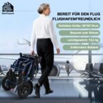 ByteTecpeak D13 Elektrorollstuhl faltbar & leicht, 500W, 10Ah Lithium (abnehmbar), bis 20 km, 17,9 kg, bis 150 kg, Dual‑Sitzfederung, elektromagn. Bremse, Blau - Image 4