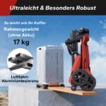 MediHoist Elektromobil klappbar, 17 kg, Doppelakku (2×10,4Ah/24V), bis 40 km, 8 km/h, Rot, YL-985S - Image 8