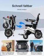 ByteTecpeak D10 Elektrischer Rollstuhl – Leicht, faltbar & bis 150 kg belastbar, 12Ah Akku, Ideal für Mobilität im Alltag & Reisen - Image 9