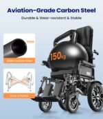 VOCIC V57 Elektrorollstuhl faltbar, Rückenlehne 90–165°, 500W, 24V/20Ah, bis 30 km, bis 150 kg, 6 km/h, Mondlichtgrau - Image 10