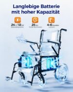 HOMYKING Elektrorollstuhl faltbar & leicht, bis 25 km Reichweite, für Senioren & Erwachsene - Image 9