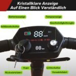 MediHoist Elektromobil klappbar, 17 kg, Doppelakku (2×10,4Ah/24V), bis 40 km, 8 km/h, Rot, YL-985S - Image 3