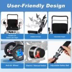 Tripaide Elektrorollstuhl teilbar & faltbar, 13 kg, bis 48 km, 2 Akkus, Sitzbreite 52 cm, bis 150 kg, LED‑Leuchte, inkl. Abdeckung - Image 3