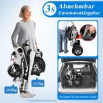 Tripaide Elektrorollstuhl teilbar & faltbar, 13 kg, bis 48 km, 2 Akkus, Sitzbreite 52 cm, bis 150 kg, LED‑Leuchte, inkl. Abdeckung - Image 8
