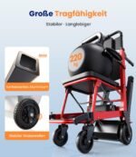 VOCIC AY04 Elektrischer Treppensteiger‑Rollstuhl faltbar, Gummikette, bis 220 kg, LED‑Licht, Treppenhilfe/Rettungstrage, Rot - Image 5