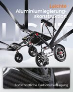 HomyKing Elektrischer Rollstuhl, faltbar & leicht, 250W, 25 km, 15Ah Lithium - Image 7