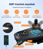 VOCIC V57 Elektrorollstuhl faltbar & leicht, Rückenlehne 165° verstellbar/abnehmbar, 500W, 24V/20Ah, bis 30 km, bis 150 kg, Mondlichtgrau - Image 4