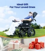 VOCIC V57 Elektrorollstuhl faltbar & leicht, Rückenlehne 165° verstellbar/abnehmbar, 500W, 24V/20Ah, bis 30 km, bis 150 kg, Mondlichtgrau - Image 9