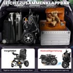 ZENBON ZBLY626 Elektrorollstuhl Auto‑Faltfunktion, 700W, 20Ah Lithium, bis 30 km, bis 6 km/h, Steigung bis 12°, elektromagn. Bremse, Silber/Schwarz - Image 6