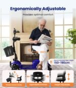 VOCIC Elektromobil Senioren D42, 4‑Rad klappbar, 250W, 20 km Reichweite, bis 136 kg, pannensichere Reifen, inkl. Abdeckplane, Blau - Image 8