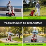 MediHoist Elektromobil klappbar, 17 kg, Doppelakku (2×10,4Ah/24V), bis 40 km, 8 km/h, Rot, YL-985S - Image 4