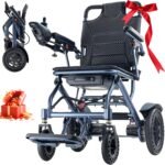 Elektrorollstuhl faltbar & leicht, 500W, Doppelsteuerung, elektromagnetische Bremse, bis 170 kg, 10Ah Lithium‑Akku, bis 17 km