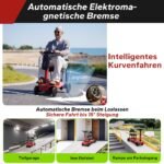 MediHoist Elektromobil klappbar, 17 kg, Doppelakku (2×10,4Ah/24V), bis 40 km, 8 km/h, Rot, YL-985S - Image 7