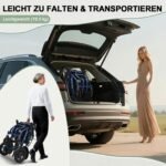 Faltbarer Elektrorollstuhl leicht, 20 km Reichweite, bis 150 kg, Joystick‑Steuerung, Blau - Image 6