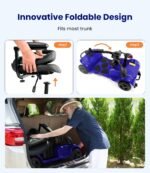 VOCIC Elektromobil Senioren D42, 4‑Rad klappbar, 250W, 20 km Reichweite, bis 136 kg, pannensichere Reifen, inkl. Abdeckplane, Blau - Image 5