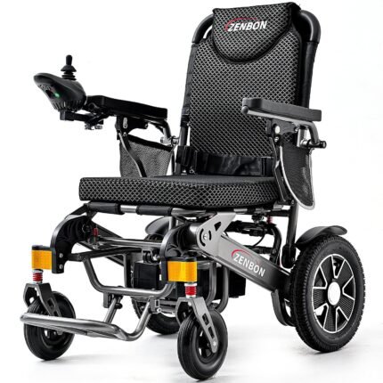 ZENBON ZBLY626 Elektrorollstuhl Auto‑Faltfunktion, 700W, 20Ah Lithium, bis 30 km, bis 6 km/h, Steigung bis 12°, elektromagn. Bremse, Silber/Schwarz