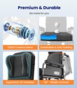 VOCIC V57 Elektrorollstuhl faltbar, Rückenlehne 90–165°, 500W, 24V/20Ah, bis 30 km, bis 150 kg, 6 km/h, Mondlichtgrau - Image 2