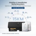 FUNEBIKE Elektromobil Senioren, 250W, abnehmbarer 12Ah Blei‑Säure Akku, bis 15 km, bis 136 kg, LED‑Beleuchtung, verstellbarer Lenker, Schwarz - Image 6